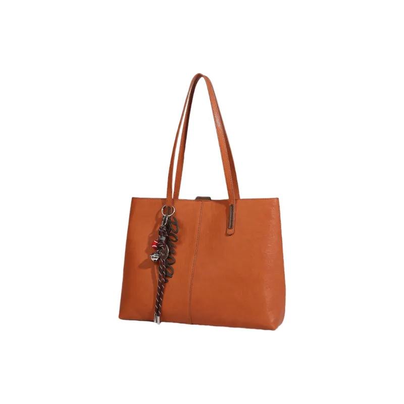 OCTSUI Synthetic Leather One Shoulder Handbags Women's Brown/Caramel/Black-11