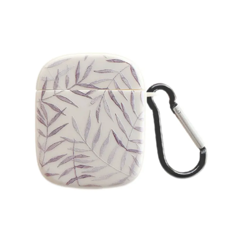 Koman Compatible With Apple AirPods 1/2/3/Pro 1/2 Generation TPU Refreshing Leaf Headphone Cases-3