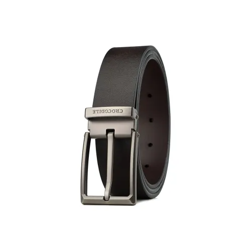 Crocodile Cow Split Leather Leather Belts Men's 3.4CM