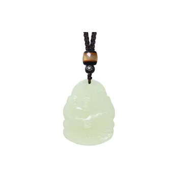 MARY WINDSOR Hetian Jade Guardian Deity Pendant Pale Greenish White Jade Unisex