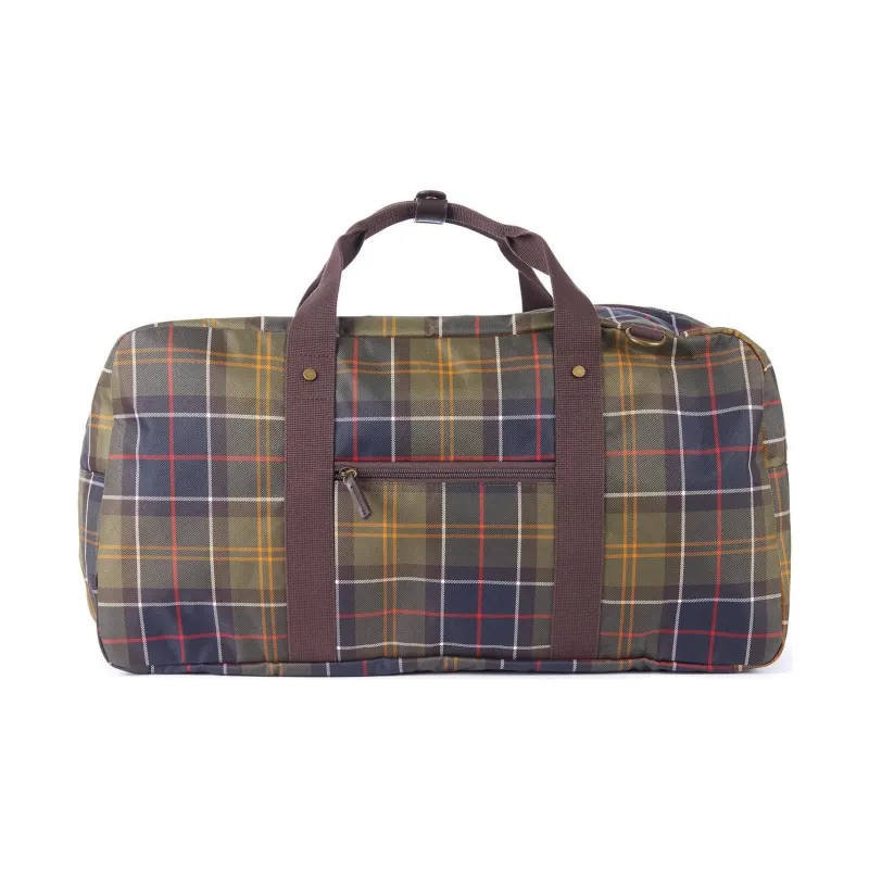 BARBOUR Polyester One Shoulder Crossbody Handbag, Travel Bag Men's Plaid Brown-1
