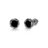 Black Mobius Stud Earrings-1 Pair