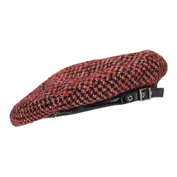 GANNI Woven Check Beret