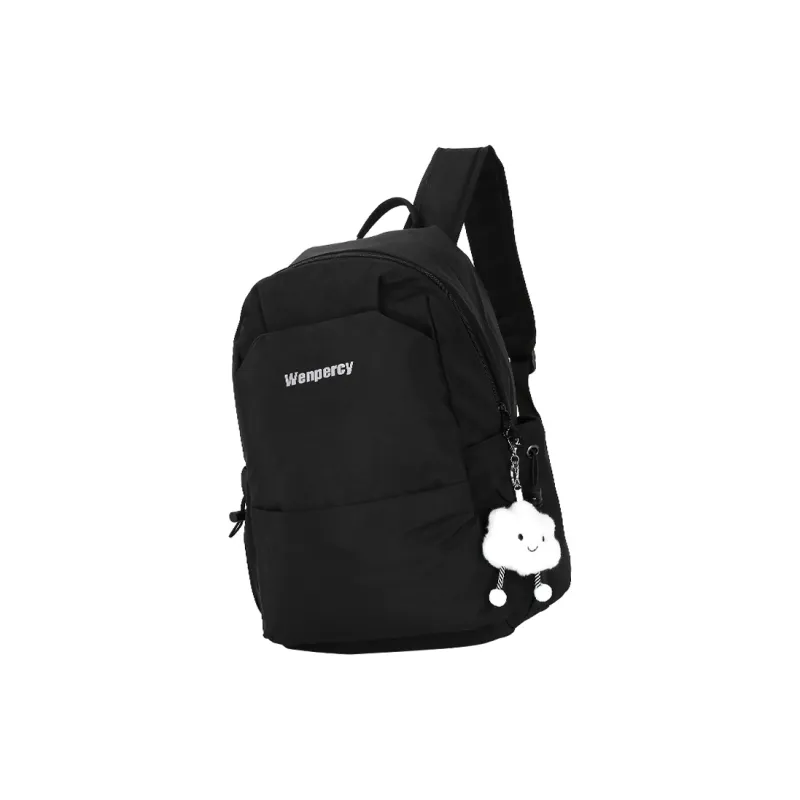 Wenpercy Nylon Backpack Regular Unisex Black/Gray-4