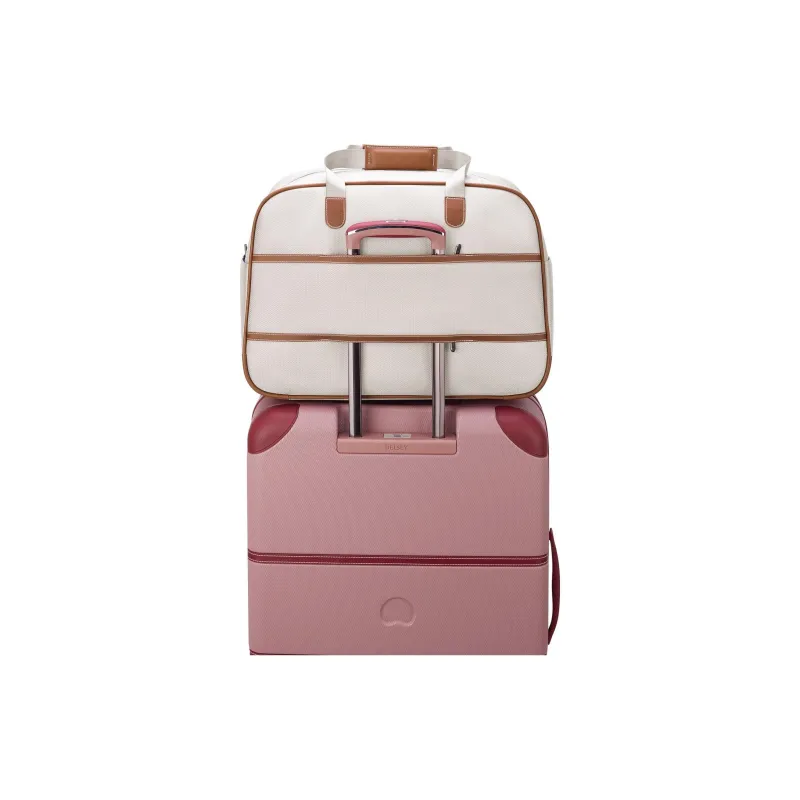 DELSEY Recycled Material Travel Bag Handbag Regular Unisex Ecru & Brown-4