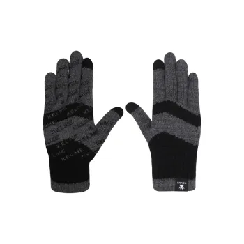 KELME Polyester Acrylic Knit Gloves Unisex Dark Gray Light Gray
