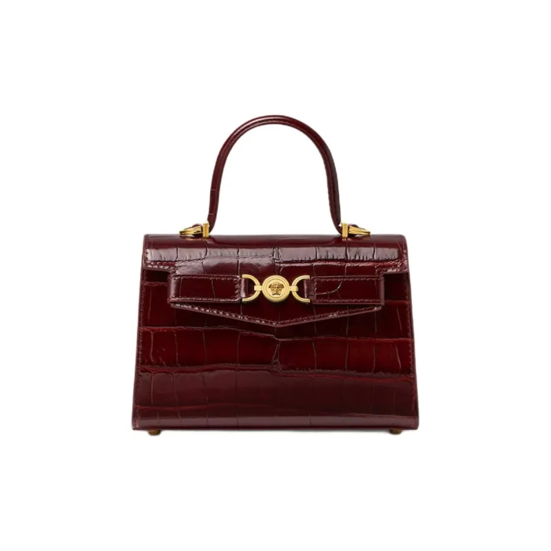 VERSACE Medusa '95 Cow Leather Shoulder Bag, Crossbody Bag, Handbag Trumpets Women's Red-0