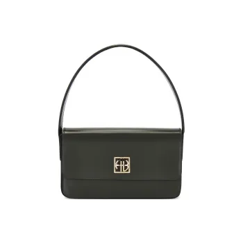 Anine Bing Cow Leather Handbag, Shoulder Bag Women's Highlighter Dark Green
