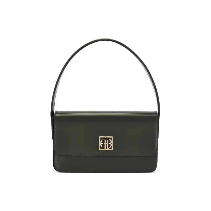 Anine Bing Cow Leather Handbag, Shoulder Bag Women's Highlighter Dark Green-0