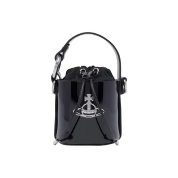Vivienne Westwood Logo Plaque Drawstring Mini Bucket Bag