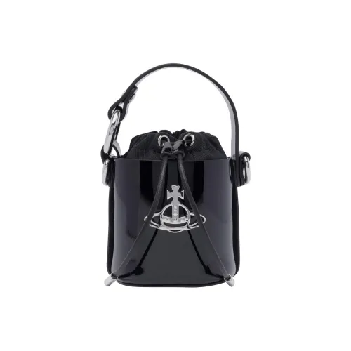 Vivienne Westwood Logo Plaque Drawstring Mini Bucket Bag