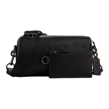 COACH Smooth Calf Leather Shoulder Bag, Crossbody Bag Mini Men's Black