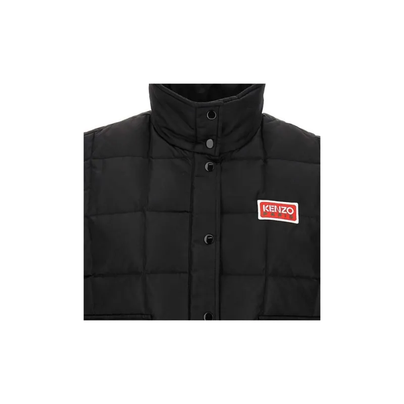 KENZO Logo Patch High Neck Quilted Gilet-5