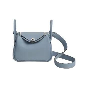 HERMES Lindy Swift Calfskin Shoulder Bag, Crossbody Bag, Handbag Mini Women's Light Blue