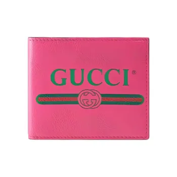 GUCCI Leather Wallet Unisex Bright Pink