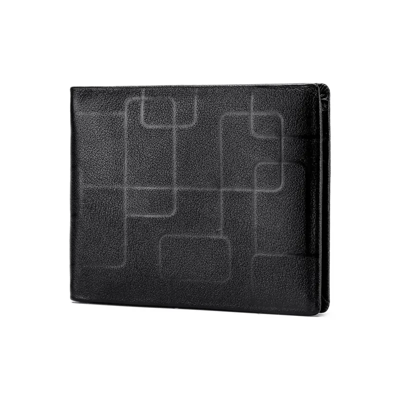 FAIRWHALE Top Grain Cow Leather Wallet Card Holder Money Clip Regular Men's Black-2