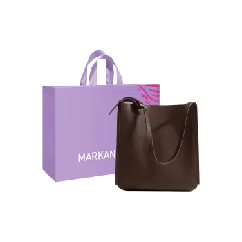 MARKANGARO PU Bucket Bag Tote Bag Shopping Bag Crossbody Bag Shoulder Bag Medium Size Women's Black \ Gray \ Brown