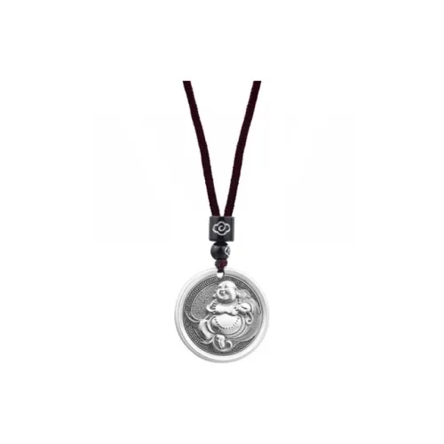JINLUWANG Sterling Silver Hand Woven Cord Pendant Necklace Set Unisex