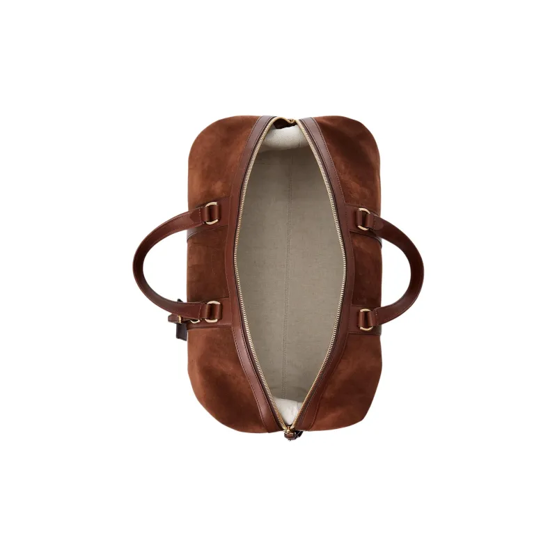Polo Ralph Lauren Welington Nubuck With Vachetta Leather Trim Luggage Bag Shoulder Bag Crossbody Handbag Men's Brown-3