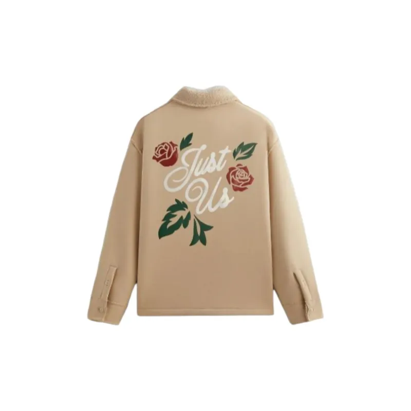 KITH Faux Shearling Long Sleeve Boxy Collared Overshirt-1
