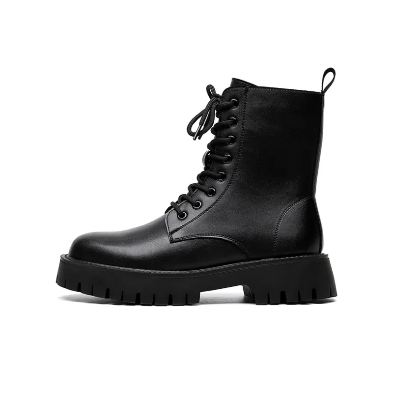 Take A Break Short Mid Calf Martin Boot Men's Black-0