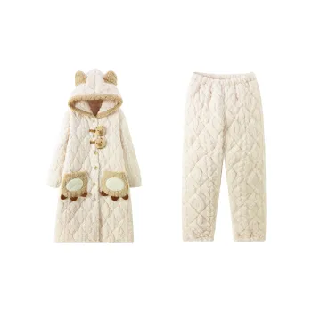 Qiao Ni Tong Pajama Set Women's Caramel