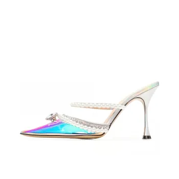 MACH & MACH Closed Toe Slippers 10cm Women's Multicolor