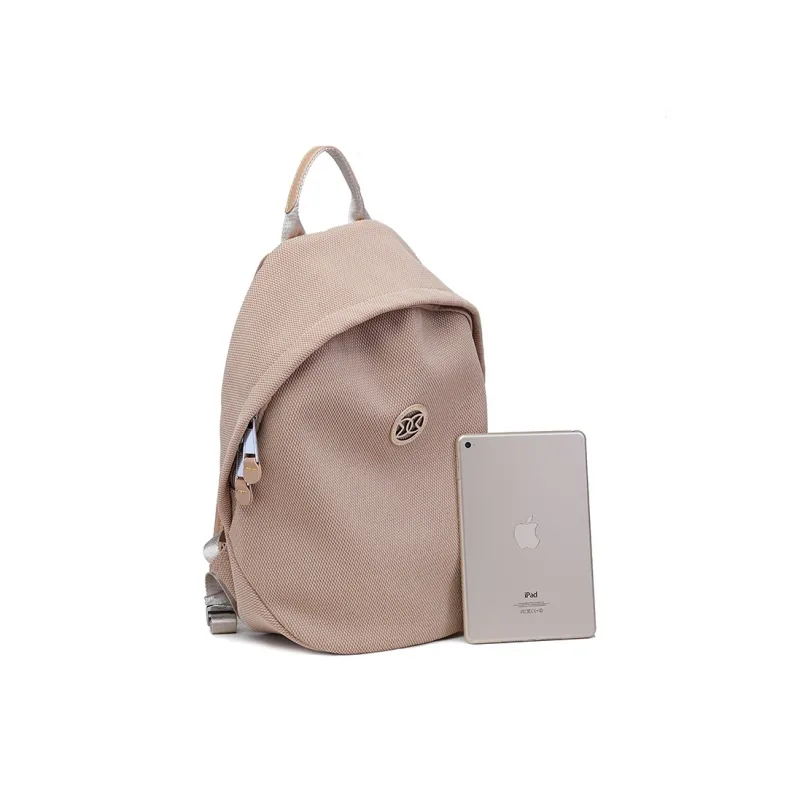 GELANDAI Fabric Backpack Unisex Black/Ecru/Apricot-18