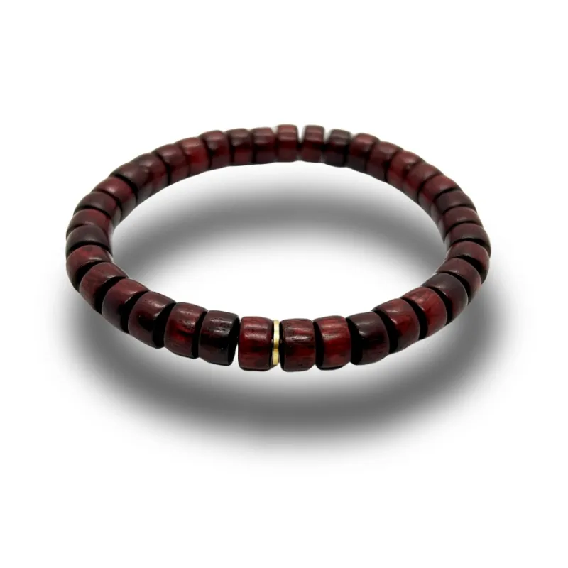 ZANJICHUANQI Sandalwood S925 Silver Beaded Bracelet With Spacers Unisex-0