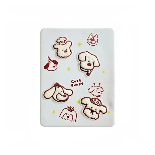 Icona Cute Fashion Embroidered Ecru Puppy Compatible With IPad Pro/Air 6/10.9/11/12.9/13 Inches Download Cheap Ediconnect Jordan Outlet APP