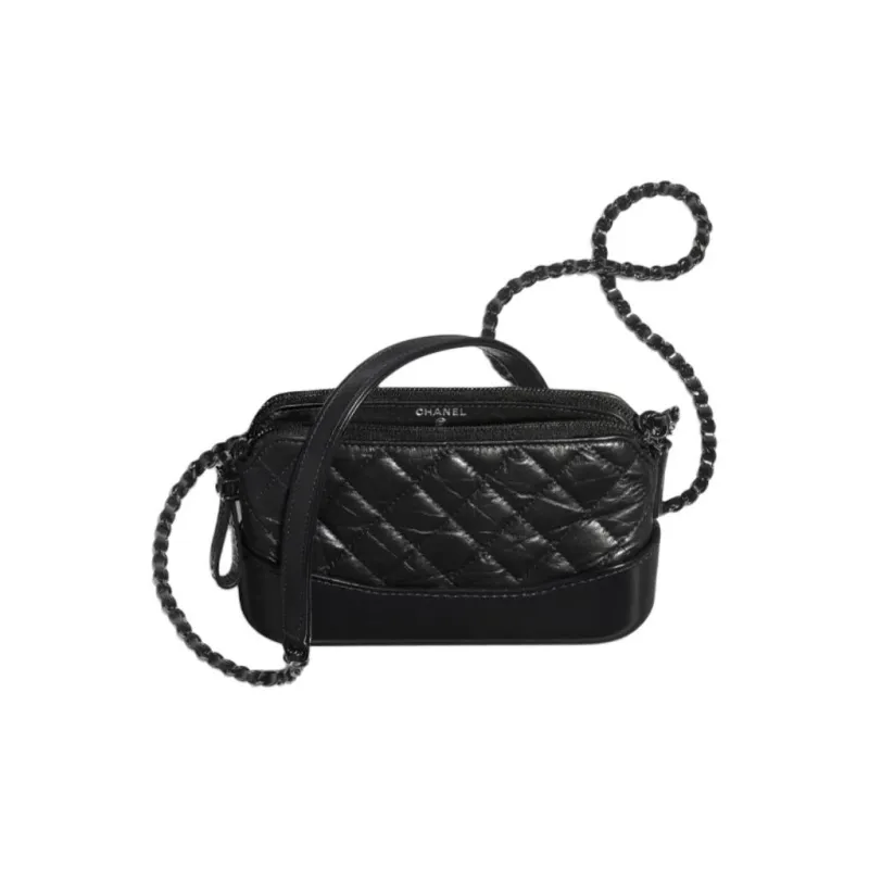 CHANEL GabrielleSo Black Calfskin Hobo Bag, Shoulder Bag, Crossbody Bag Mini Women's Black-2
