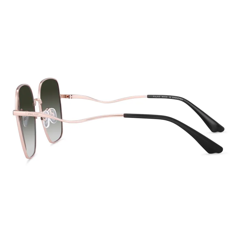 PULAIS Alloy Plate Frame Square Sunglasses Women's-1