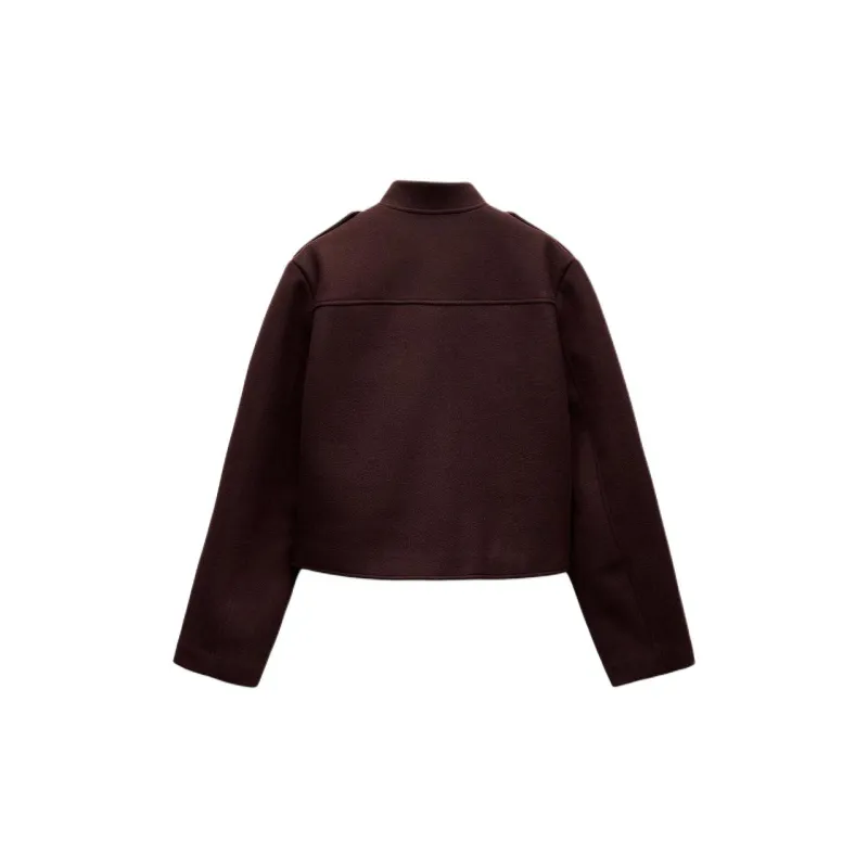 ZARA Jackets Coats Women's Burgundy Red-1