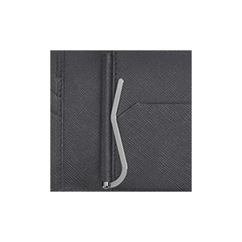 MONTBLANC Textured Calfskin Card Holder Wallet Men's Gray-3