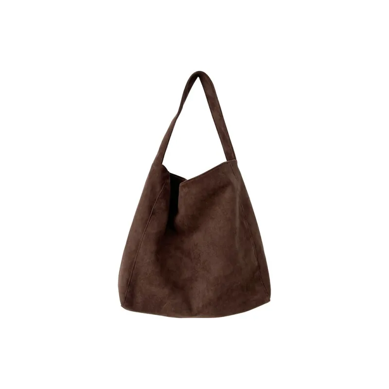 NOMK Woolen Shoulder Bag Handbag Women's _Nsec Black/Coffee/Brown-3