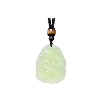 MARY WINDSOR Chinese Zodiac Monkey Guardian Pendant Pale Greenish White Jade Unisex