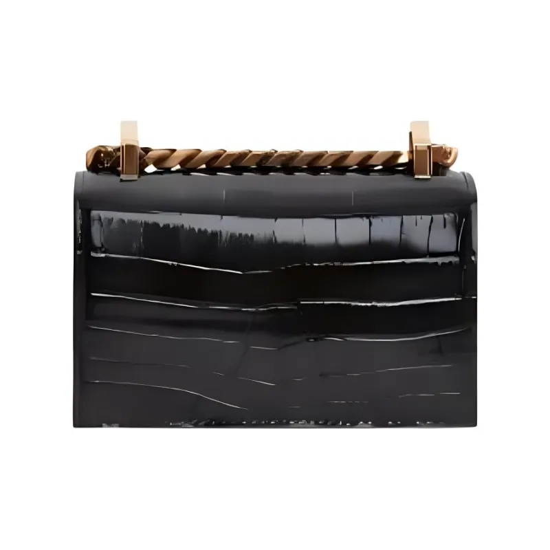 Alexander McQueen JEWELLED SATCHEL Crocodile Embossed Calfskin Shoulder Bag Crossbody Bag Women's Black-2