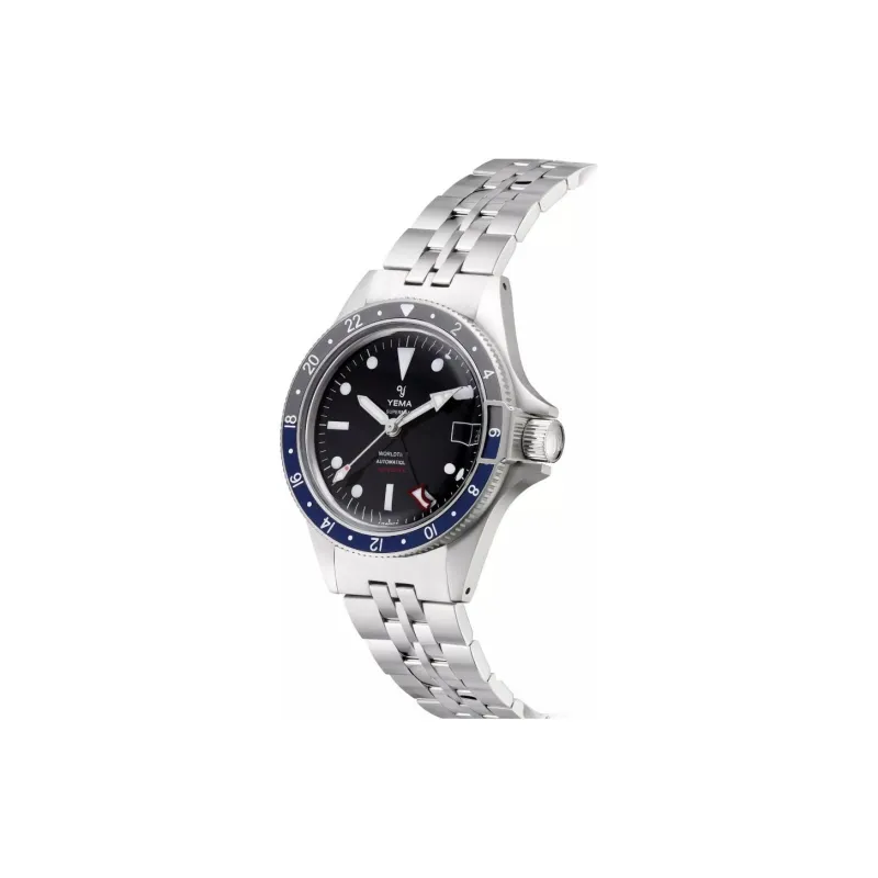 YEMA Wrist Watch Automatic Mechanical Movement Stainless Steel Strap 39mm Black Dial Men's Watches-1