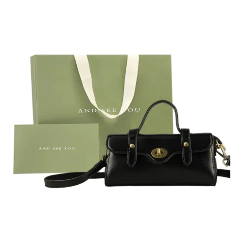 ANDSEEYOU Cow Leather Crossbody Handbag Women's Black/Brown