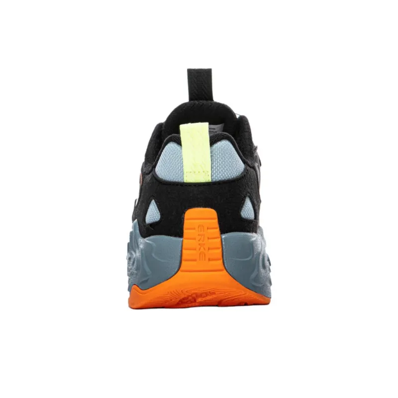 ERKE KIDS Anti-Slip Wear-Resistant Low-Top Kids Lifestyle Shoes Black Blue Teenagers-2