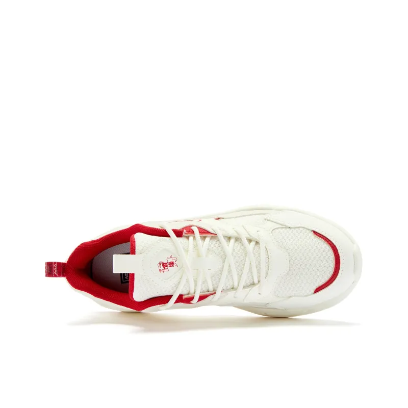 QIAODAN Casual Shoes Women's Low Top Ivory/Koi Red-3