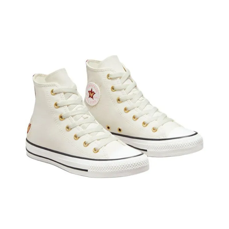 Converse Chuck Taylor All Star Anti Slip Wear Resistant High Top Kids Canvas Shoes Ecru Teenagers-2