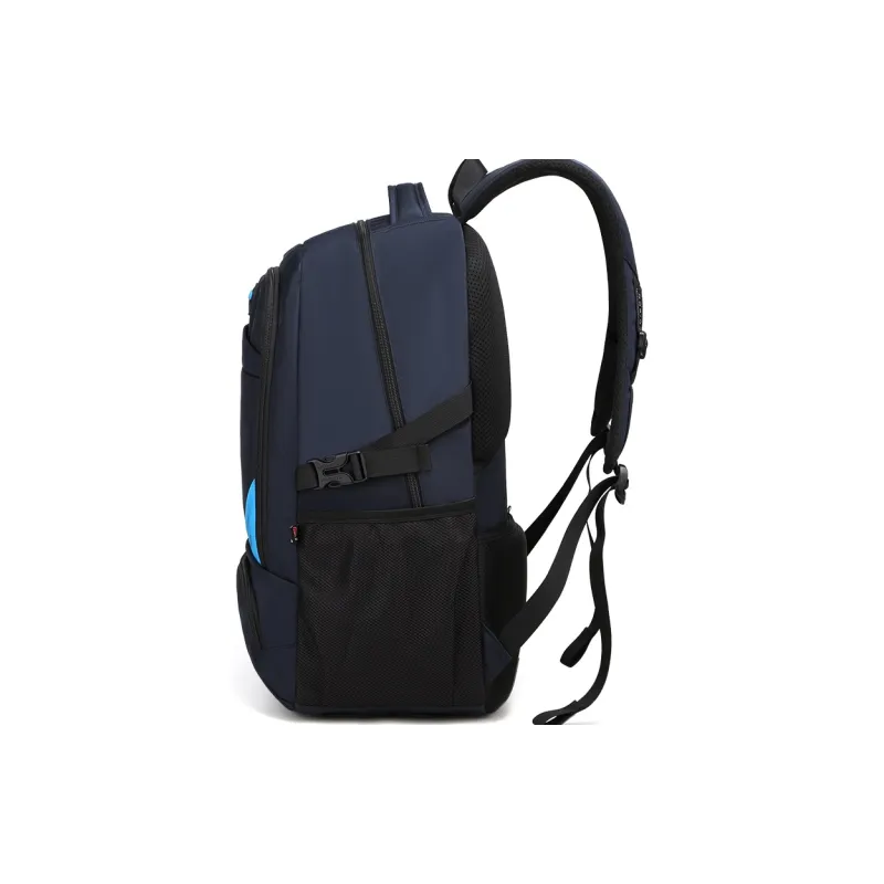 EDISON Oxford Backpack Large Size Men's Black/Sapphire Blue-6