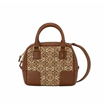 LOEWE Amazona Jacquard Fabric With Cow Leather Shoulder Bag, Crossbody Bag, Handbag Mini Women's Brown