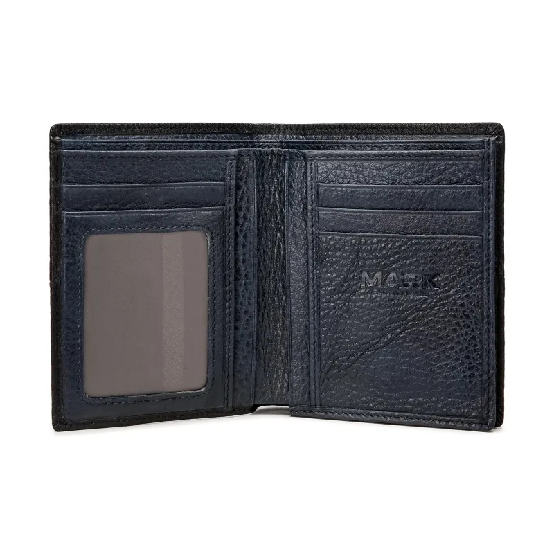 FAIRWHALE Top Grain Cow Leather Wallet Card Holder Coin Purse Money Clip Regular Men's Black-4