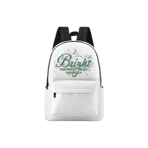 HINY Polyester Student Backpack Regular Unisex White