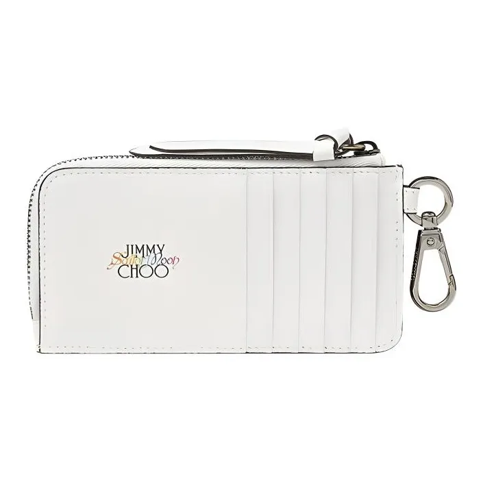 Jimmy Choo Sailor Moon & Tailcoat Mask Collaboration Pu Leather Card Holder Women's White & Black-5