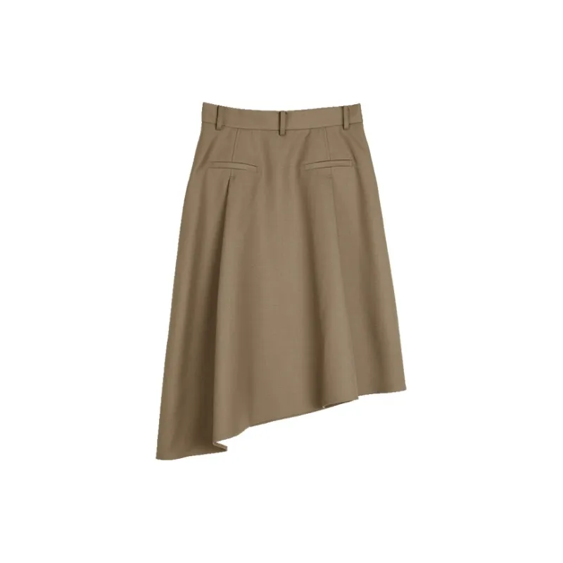 ELLE Casual Long Skirts Women's Khaki-1
