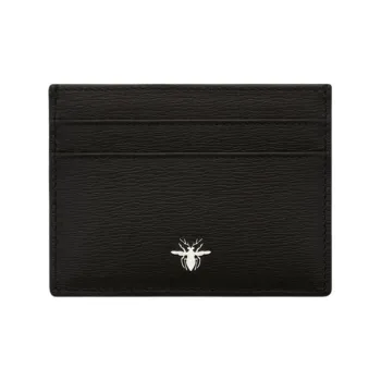 DIOR Calfskin Card Sleeve Card Holder Card Case Unisex Black