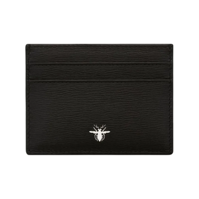 DIOR Calfskin Card Sleeve Card Holder Card Case Unisex Black-0